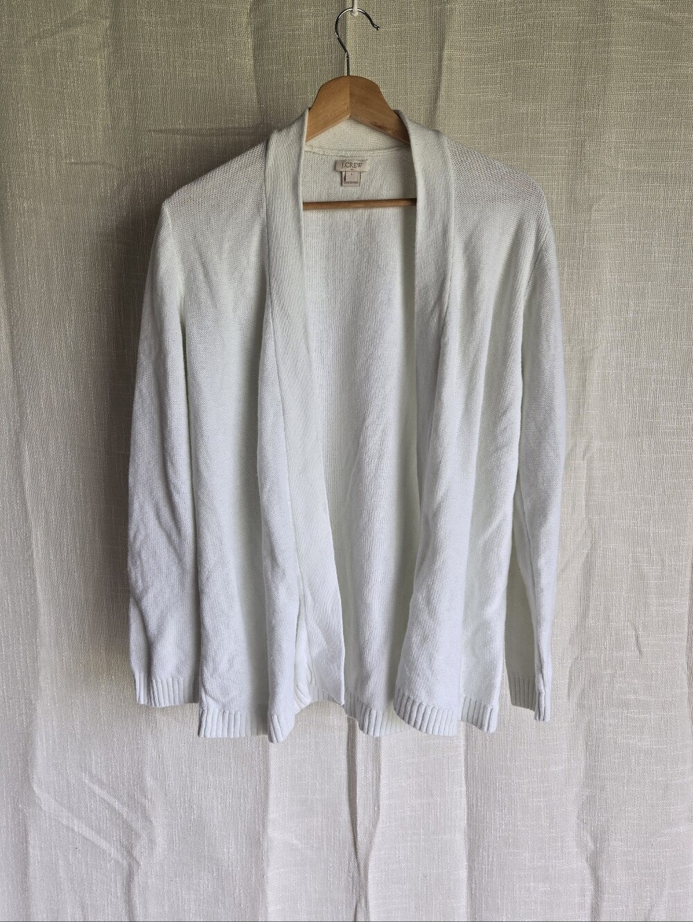 J. Crew Open-Front Cream Cardigan Sweater
